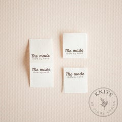 Knits Me made 100 % by hand - etiketti - kangas