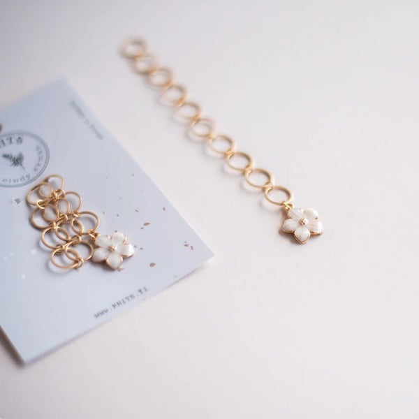 Knits Row Counter Warm gold White lily - kerroslaskuri